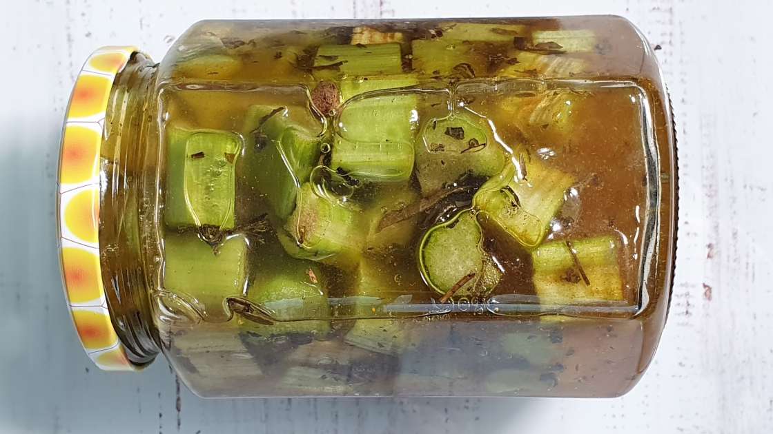 Macerat de rubarbă cu miere, ceai verde, mentă și diverse condimente, foto 5