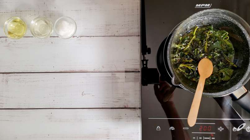 Ulei de urzică obținut prin transfer și folosind bain-marie, foto 4