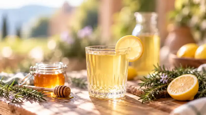 Apă fermentată de rozmarin cu miere și lămâie – prin macerare la rece