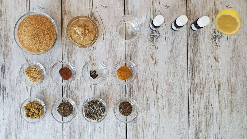 Dropsuri pentru dureri de gât și tuse cu ghimbir, uleiuri esențiale și alte ingrediente naturale, foto 3