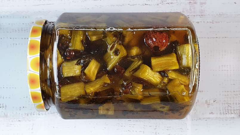 Macerat de rubarbă cu miere, ceai verde, mentă și diverse condimente, foto 10
