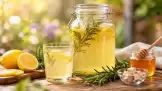 Apă fermentată de rozmarin cu miere și lămâie – din infuzie la cald